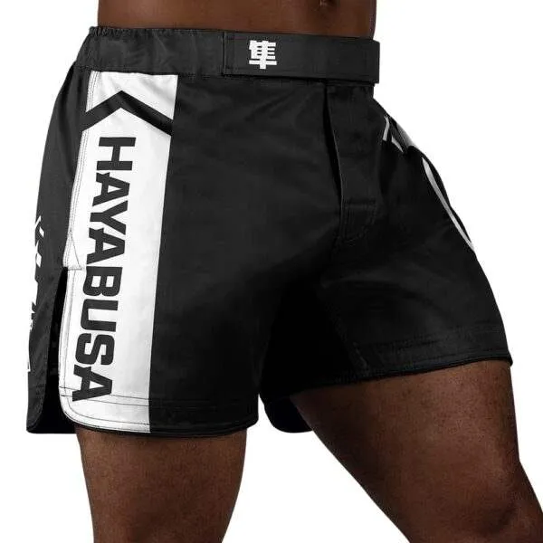 HAYABUSA® ICON Mid-Thigh Icon Fight Shorts | Training Wrestling Fight Shorts Men's Boxing MMA Combat BJJ Grappling Fitness Muay Thai Kickboxing