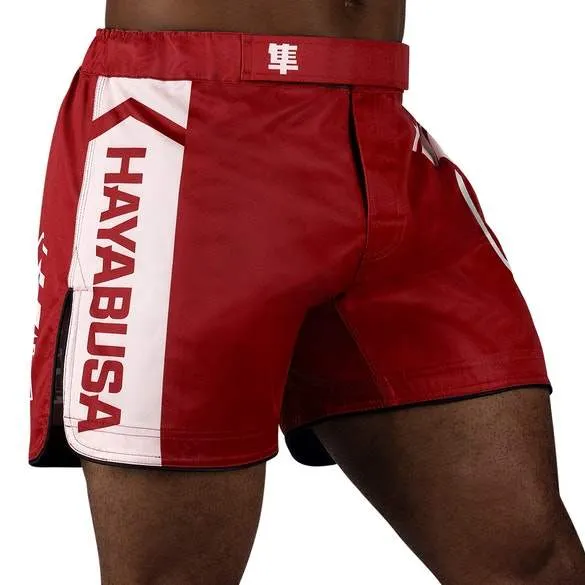 HAYABUSA® ICON Mid-Thigh Icon Fight Shorts | Training Wrestling Fight Shorts Men's Boxing MMA Combat BJJ Grappling Fitness Muay Thai Kickboxing