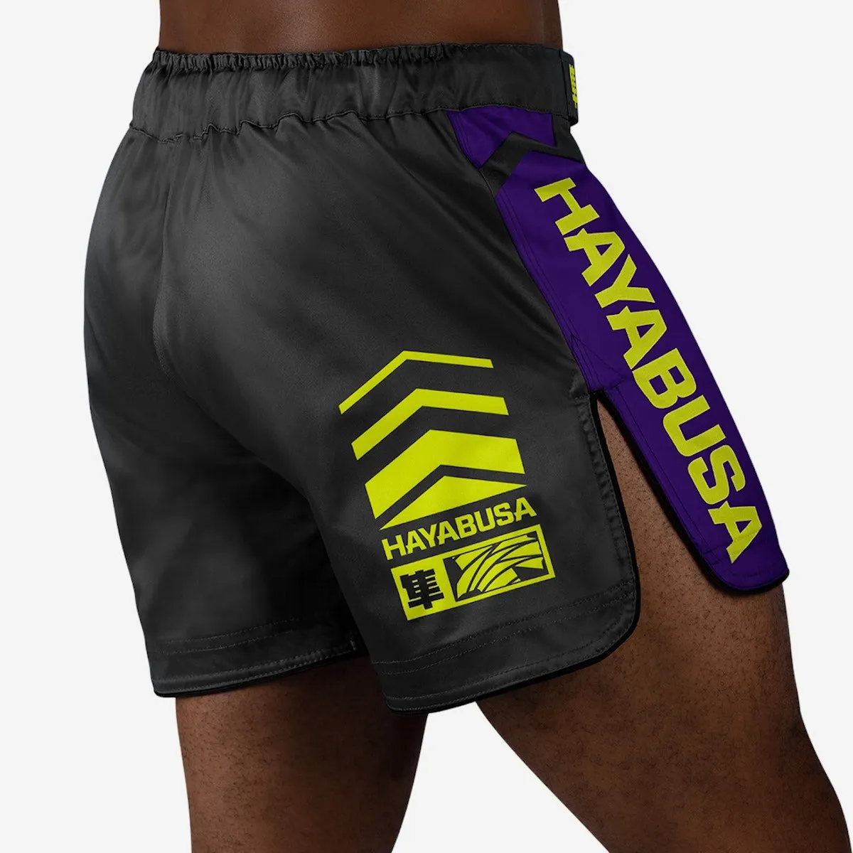 HAYABUSA® ICON Mid-Thigh Icon Fight Shorts | Training Wrestling Fight Shorts Men's Boxing MMA Combat BJJ Grappling Fitness Muay Thai Kickboxing