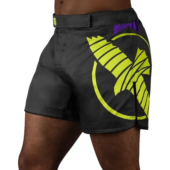HAYABUSA® ICON Mid-Thigh Icon Fight Shorts | Training Wrestling Fight Shorts Men's Boxing MMA Combat BJJ Grappling Fitness Muay Thai Kickboxing