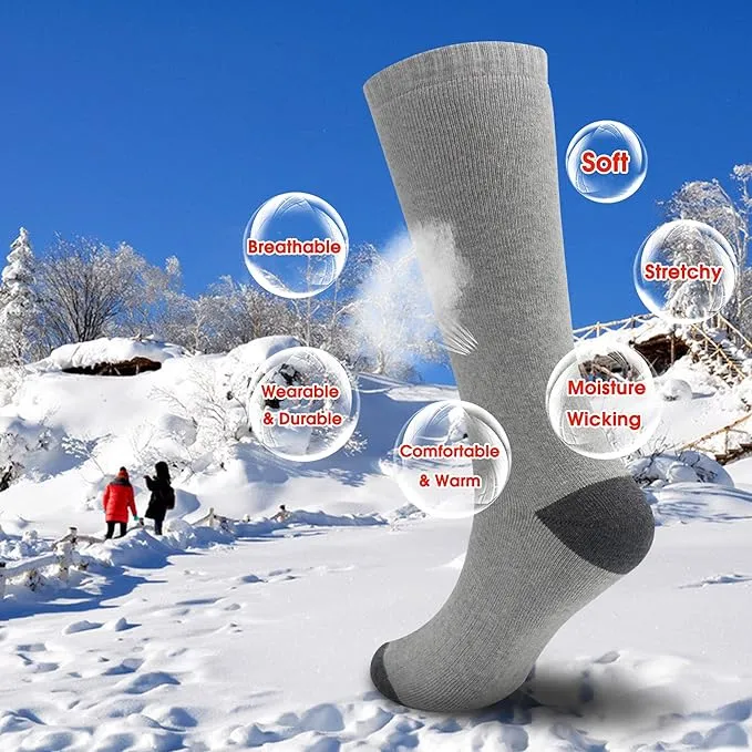 Heated Socks Rechargeable Electric Battery Heating Socks for Men Women with 3 Adjustable Heating Levels for Skiing Riding Hunting