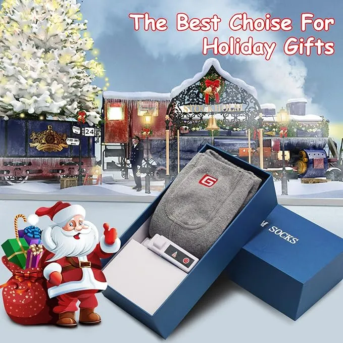 Heated Socks Rechargeable Electric Battery Heating Socks for Men Women with 3 Adjustable Heating Levels for Skiing Riding Hunting