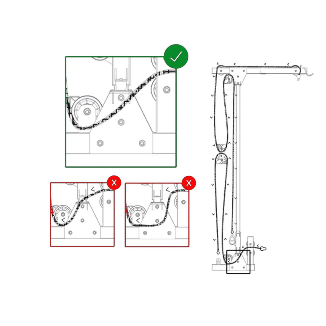 High & Low Cable Kit - Spare Part for Weight Training Rack 900