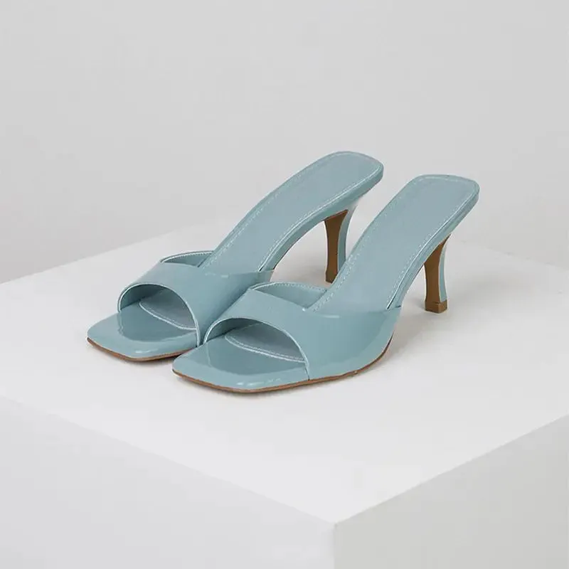 High-heeled sandal slippers-New British style women's slippers