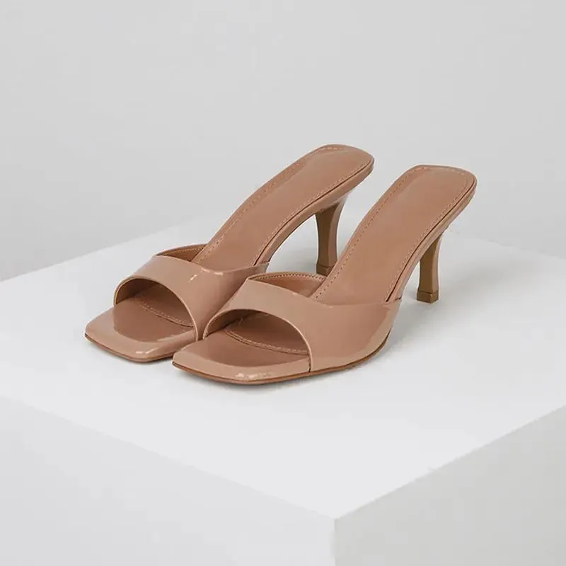 High-heeled sandal slippers-New British style women's slippers