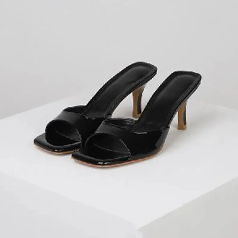 High-heeled sandal slippers-New British style women's slippers