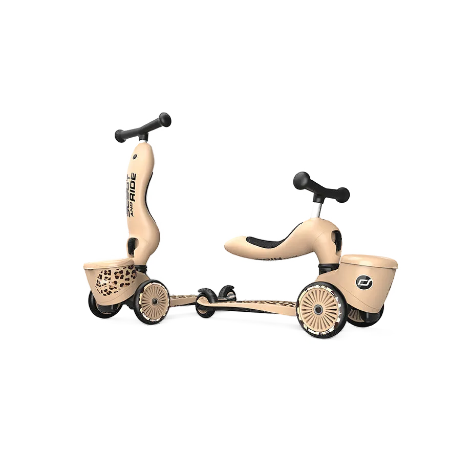 Highway Kick 1 Scooter and Pushbike All-in-One (Leopard)