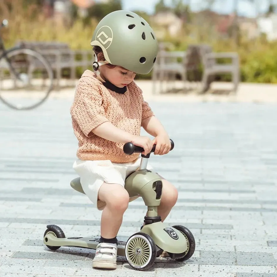 Highway Kick 1 Scooter and Pushbike All-in-One (Olive)