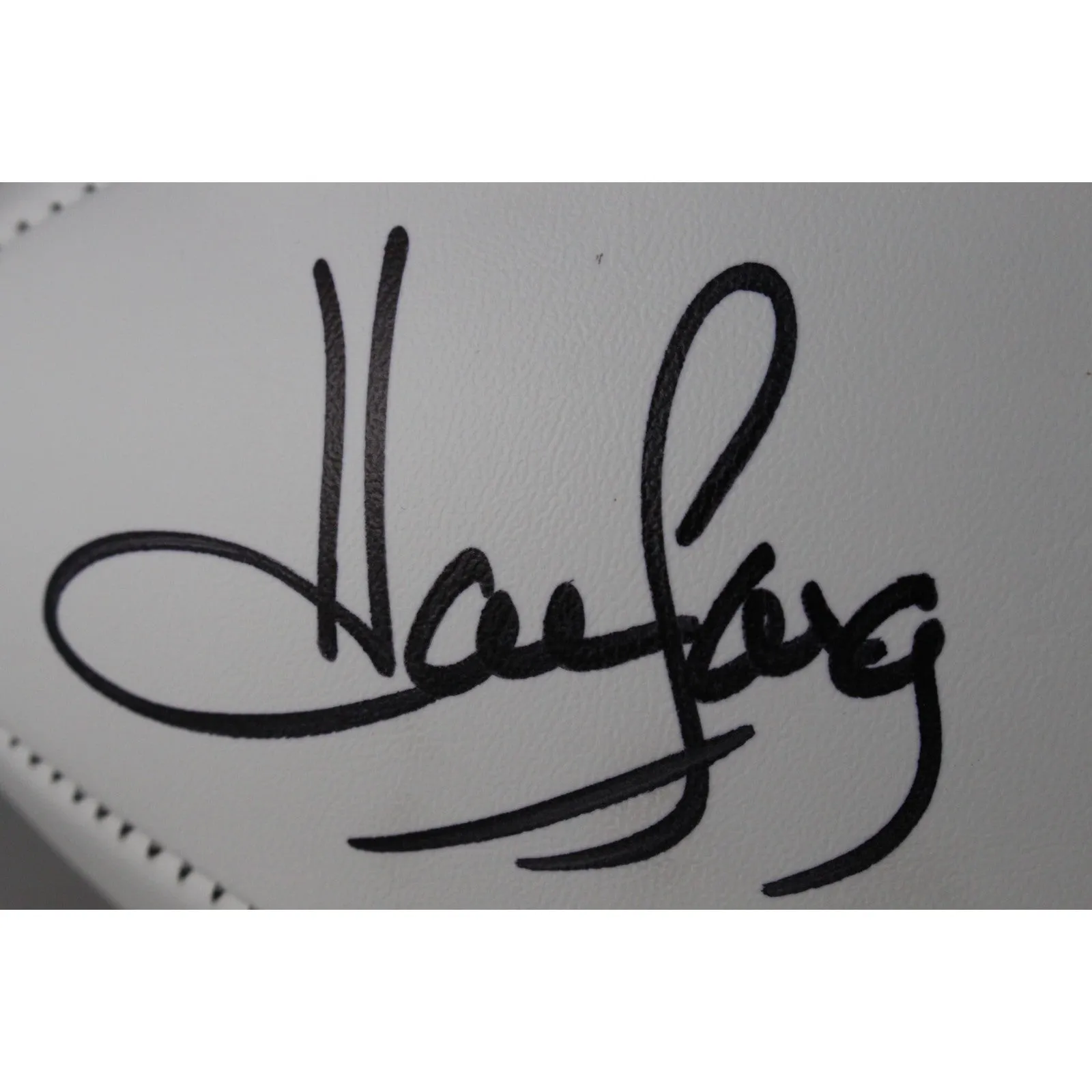 Howie Long Autographed Oakland Raiders Logo Football HOF Beckett Witness 49678