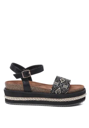 Jackie Beaded and Pattern Detail Sandals