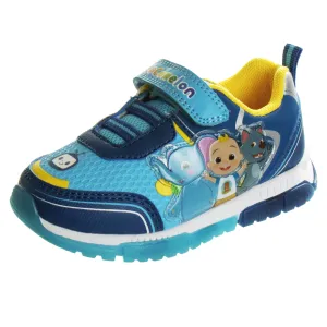 Josmo Boys and Girls Cocomelon Shoes- Kids Unisex Cocomelon JJ Laceless Light-Up Toddler Tennis Sport Athletic Sneakers - Yellow/Blue (Toddler - Little Kid)