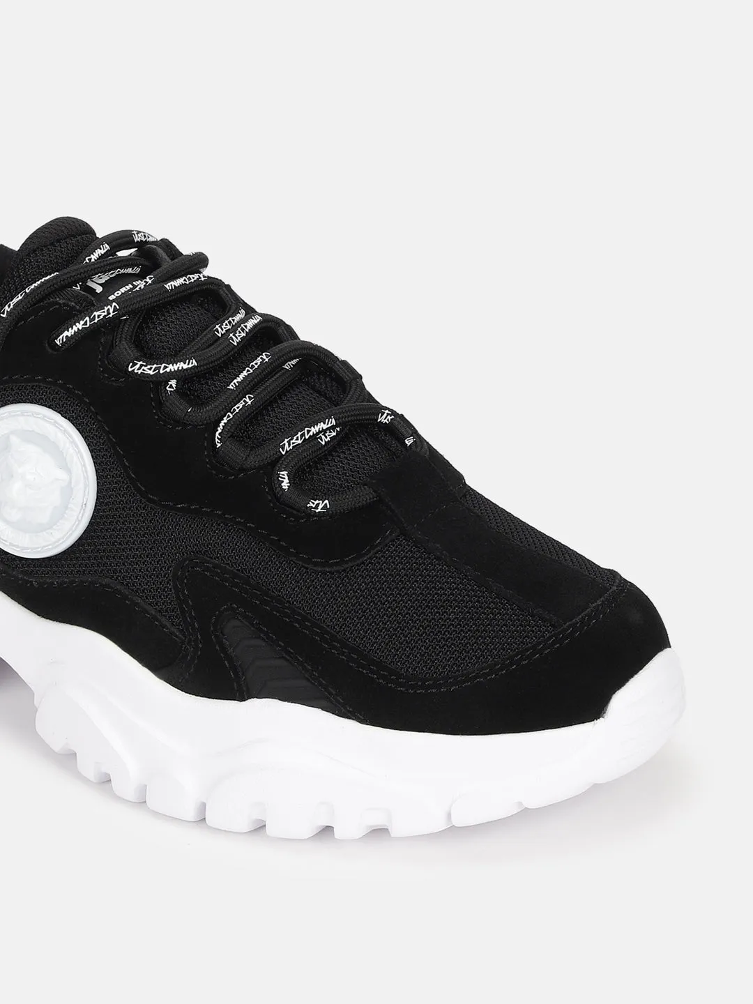 Just Cavalli Men Black Solid Lace-up Sneakers