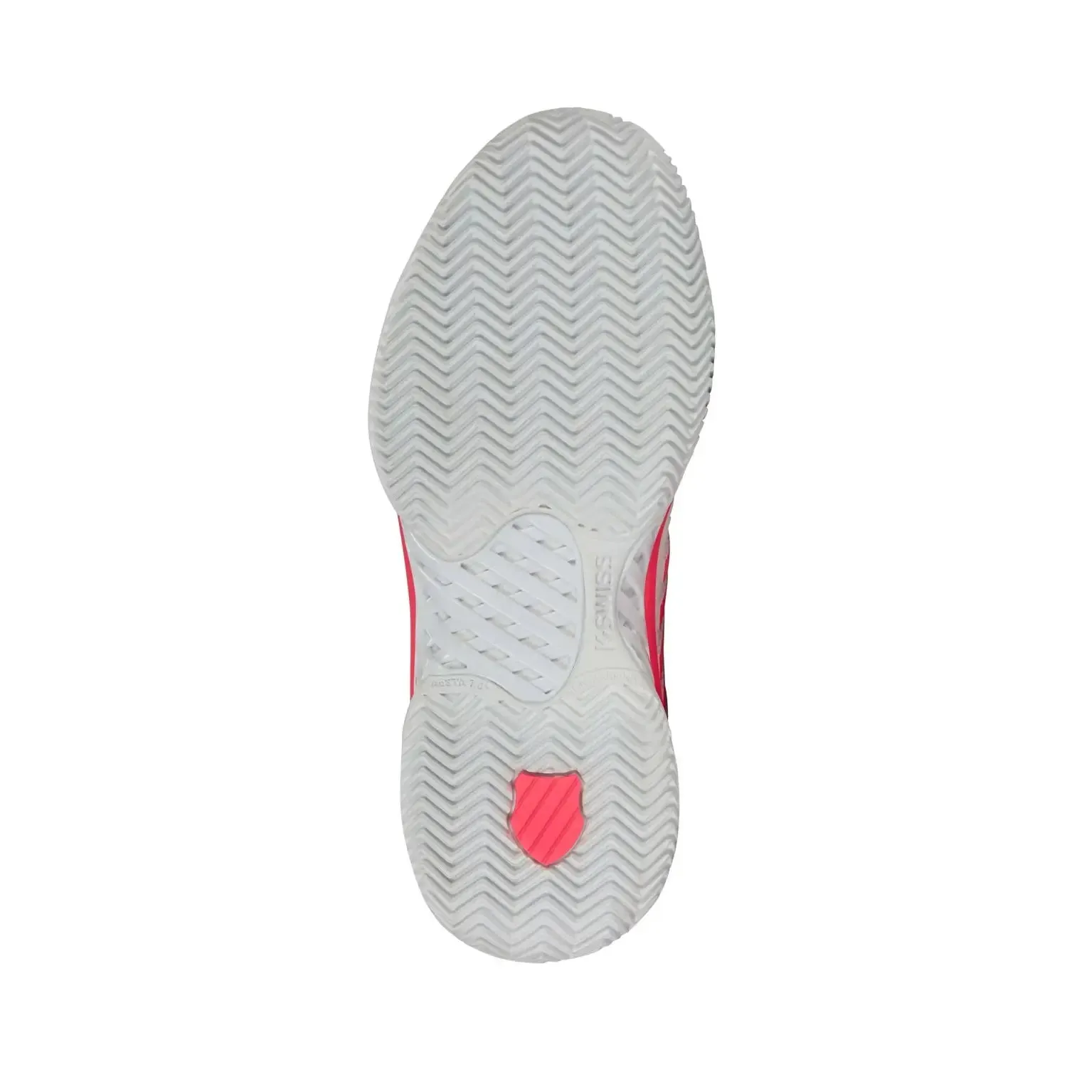 K-Swiss Hypercourt Express 2 Clay Ladies Tennis Shoe (White/Orchid Petal/Neon Blaze)