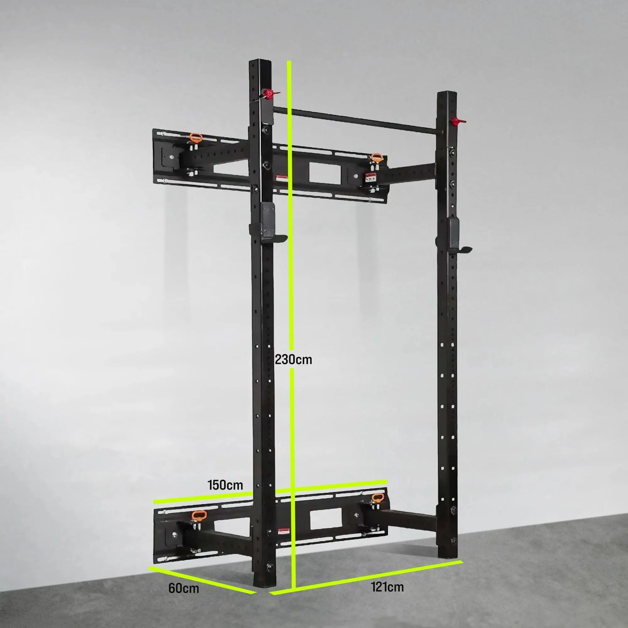 Klappbares Wand-Squat-Rack mit Klimmzugstange