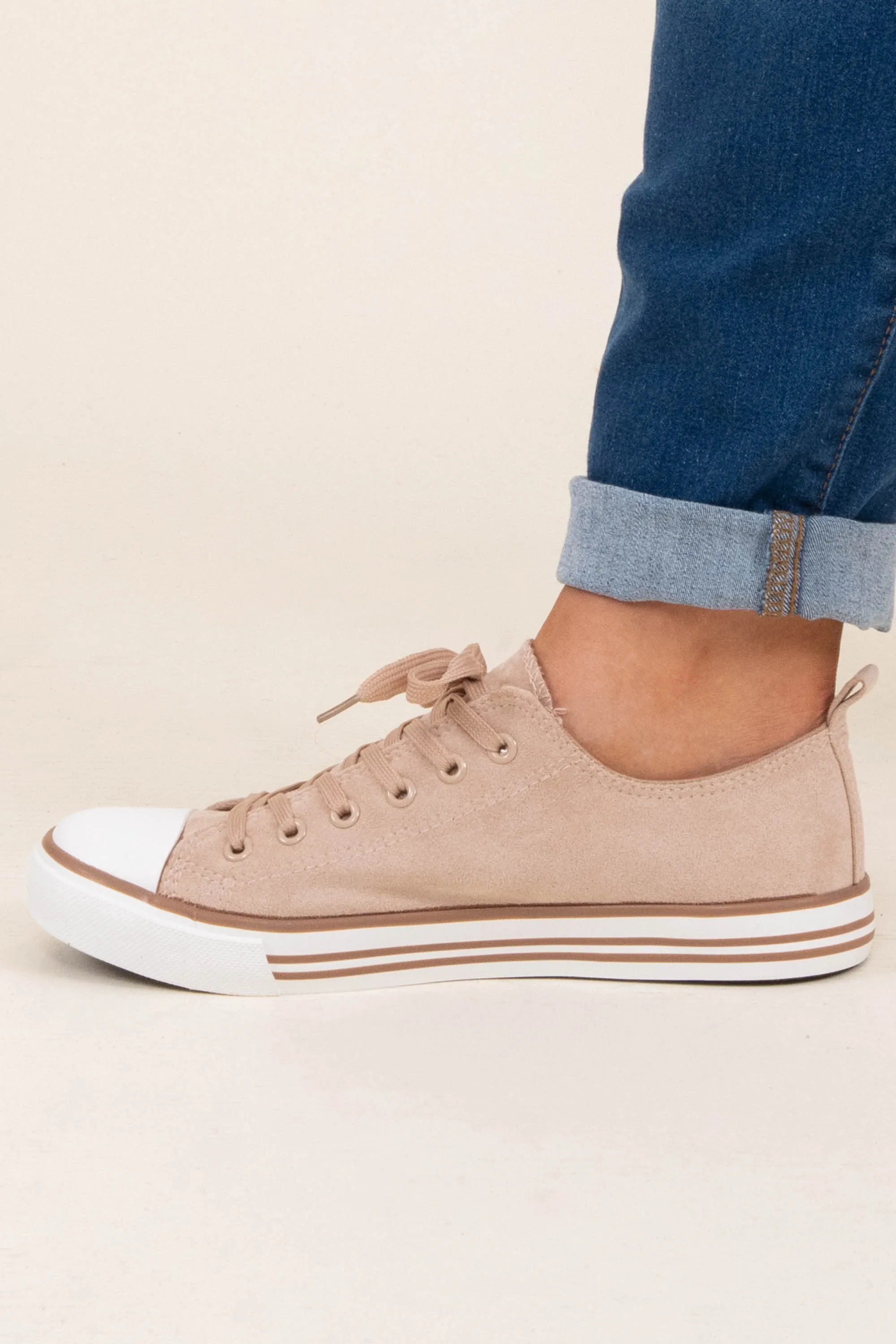 Lace The Consequences Sneakers, Taupe