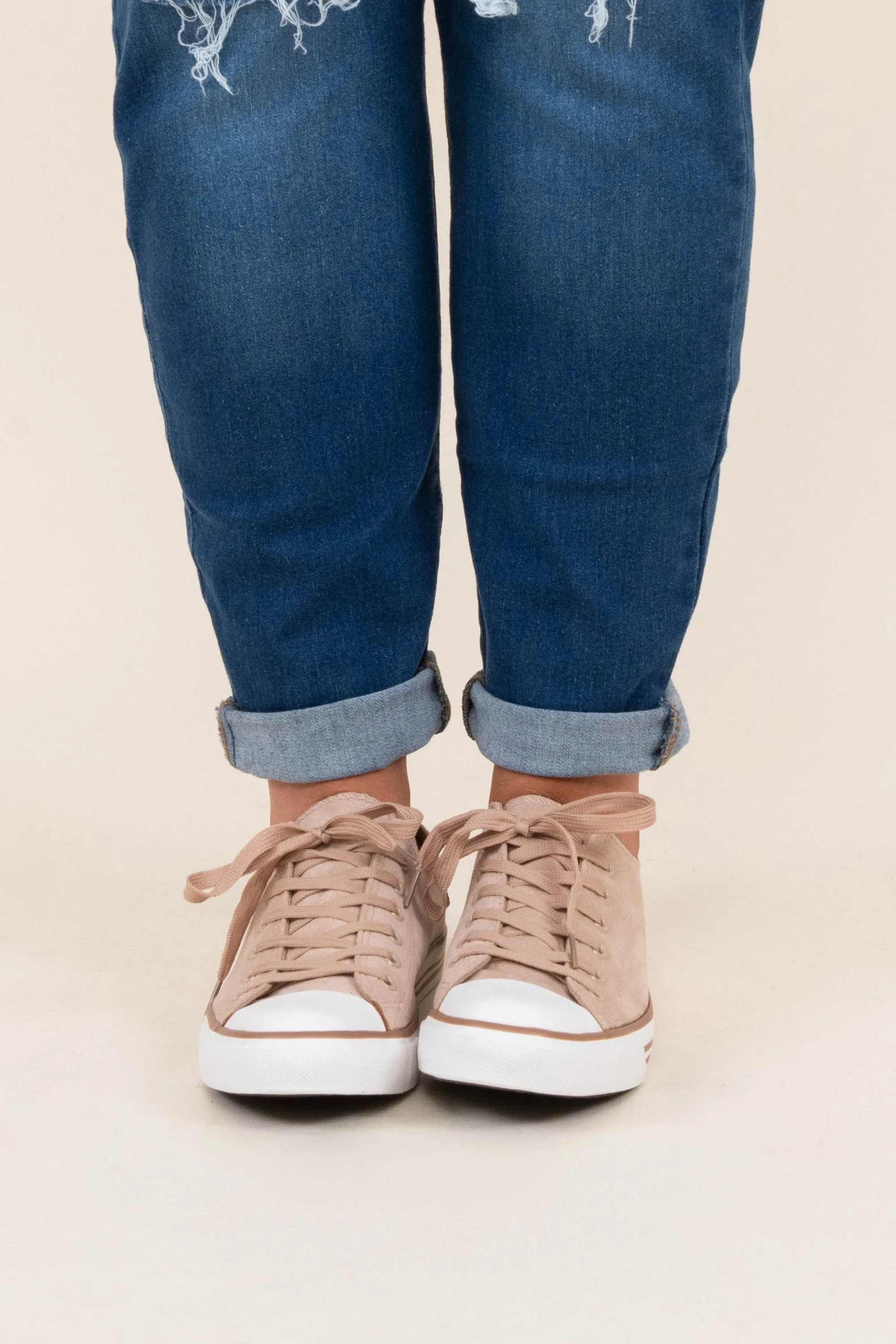 Lace The Consequences Sneakers, Taupe
