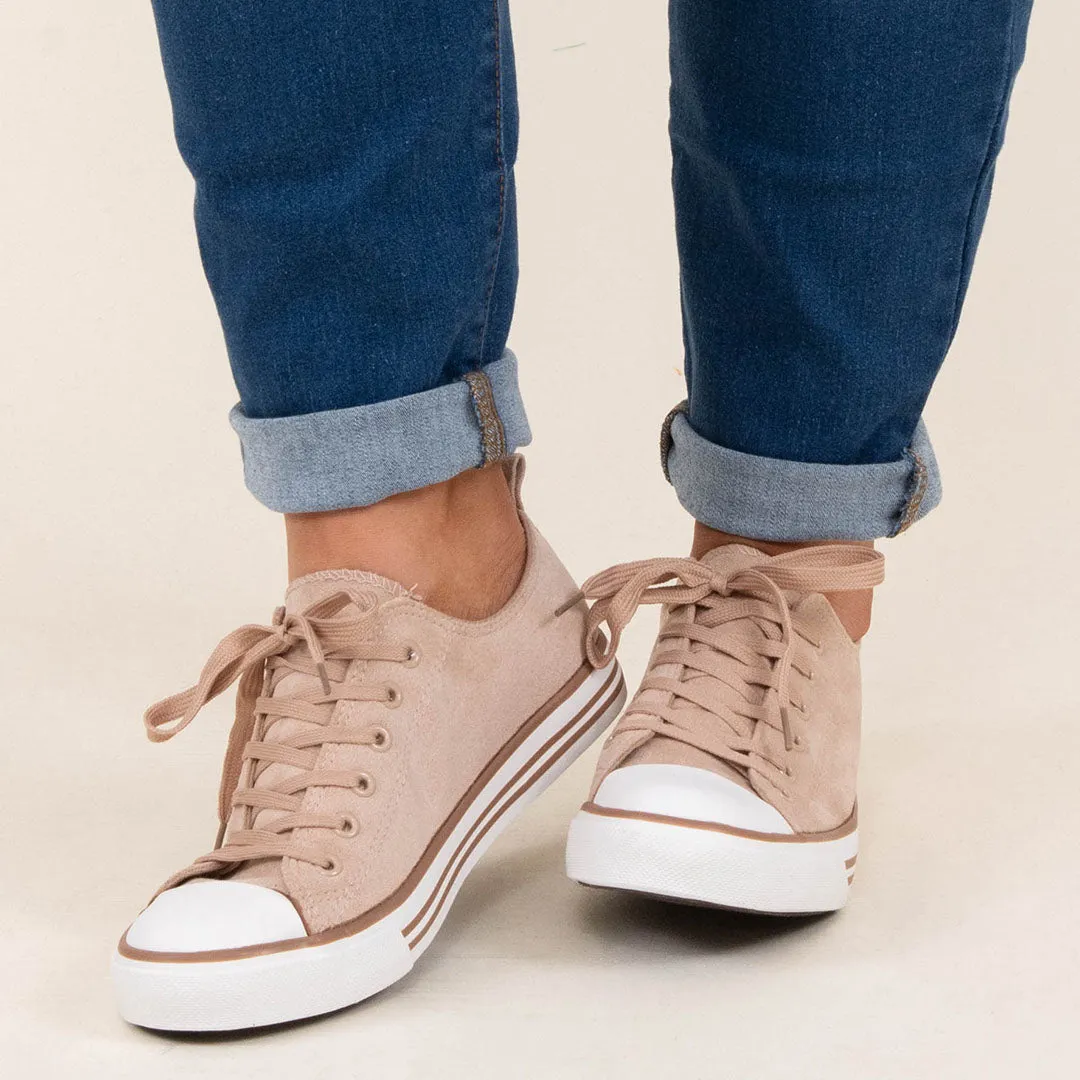 Lace The Consequences Sneakers, Taupe