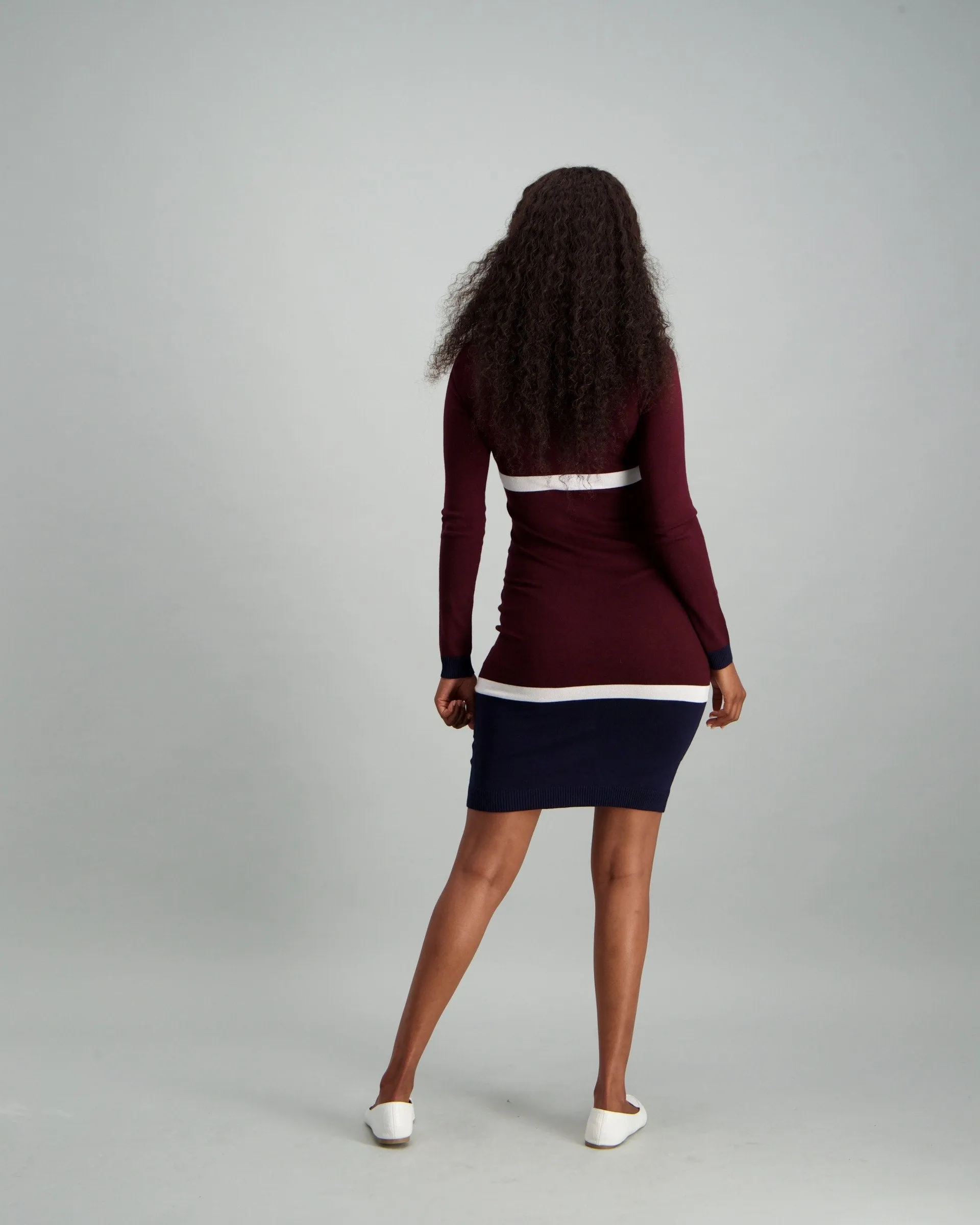 Ladies Colour Block Knit Dress