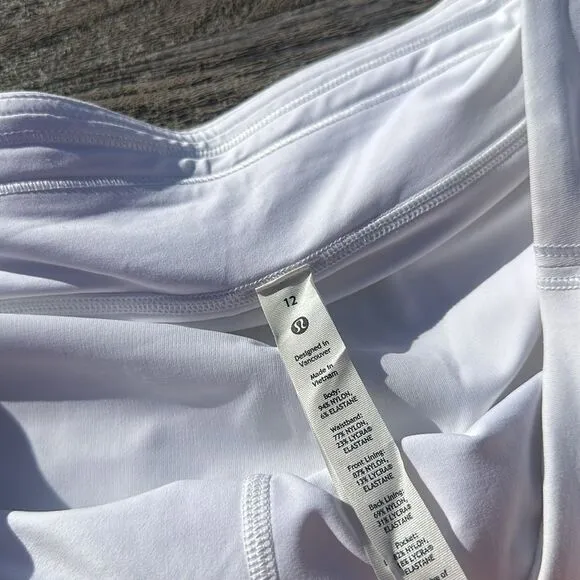 Lululemon Pace Rival Skirt Regular 4 way Stretch 13&quot;White size 12 NWT tennis 🎾