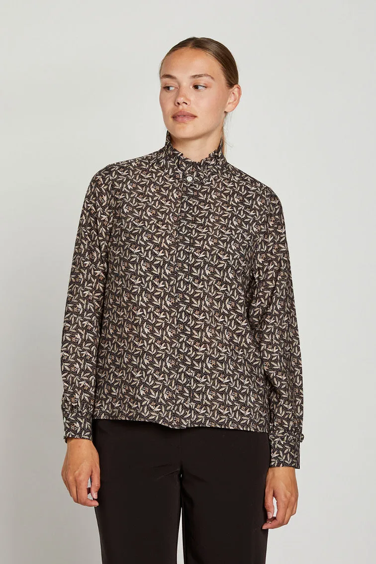 Luna skjorte - Dark flower print