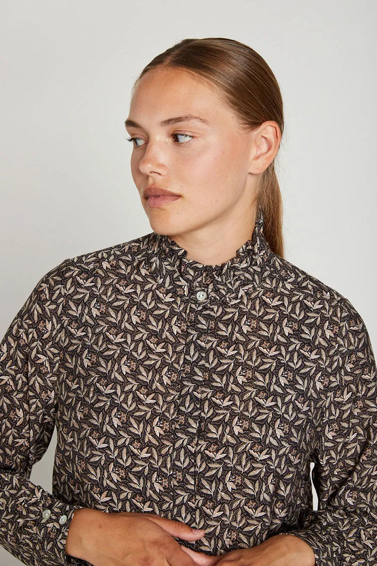 Luna skjorte - Dark flower print