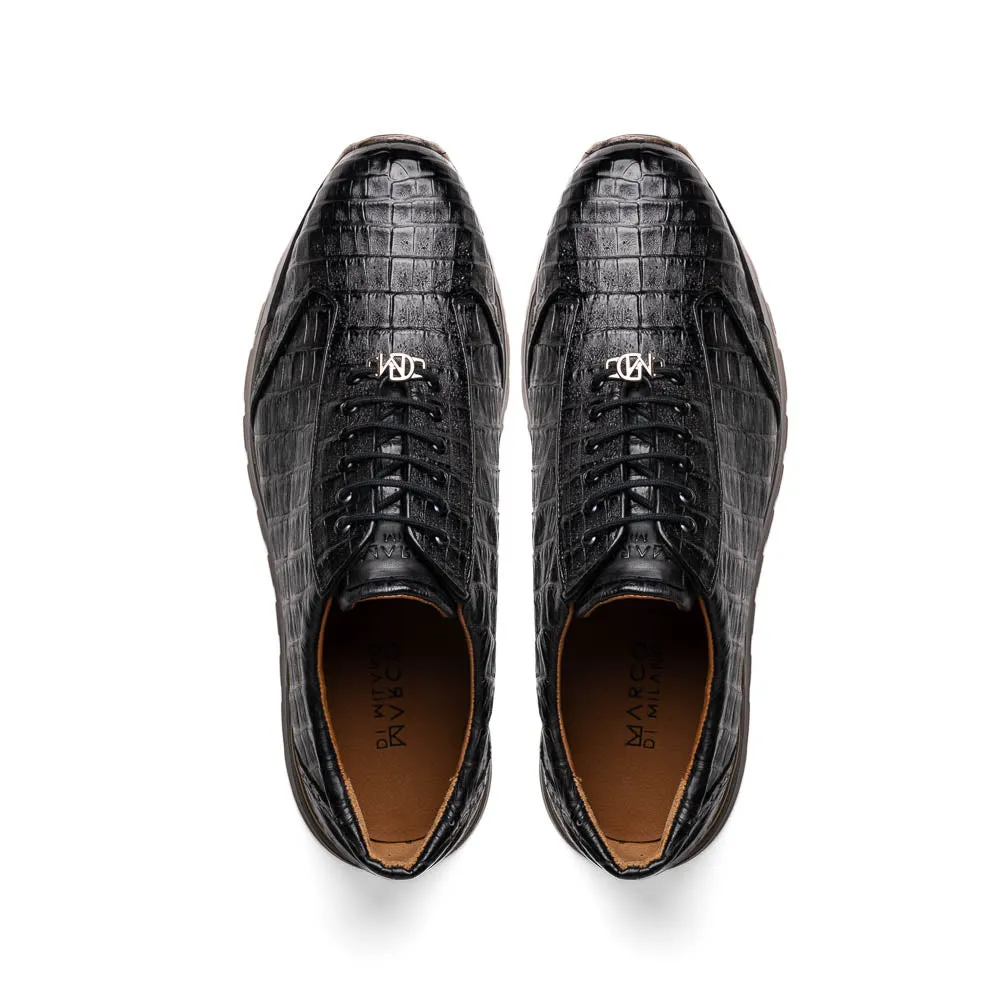 Marco Di Milano Alonzo in Black Caiman Sneakers