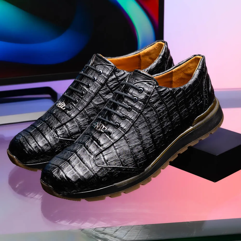 Marco Di Milano Alonzo in Black Caiman Sneakers
