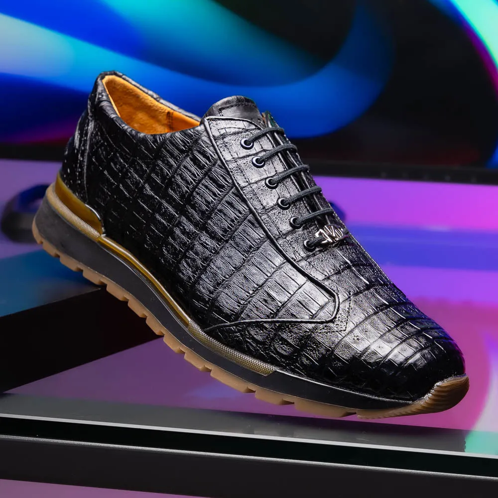 Marco Di Milano Alonzo in Black Caiman Sneakers