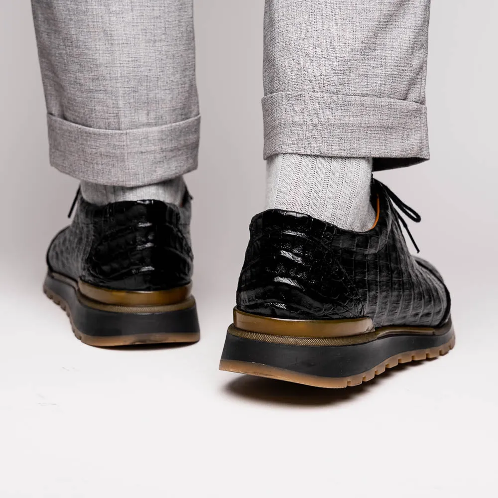 Marco Di Milano Alonzo in Black Caiman Sneakers
