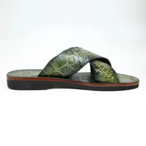 Marco Di Milano Elios in Green Alligator Sandals