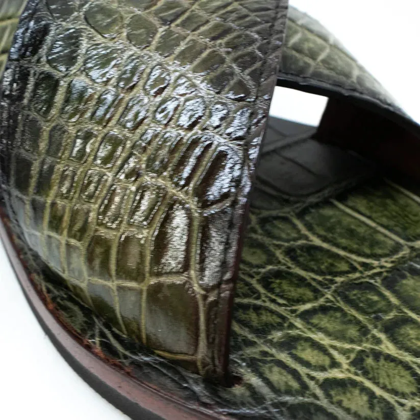 Marco Di Milano Elios in Green Alligator Sandals