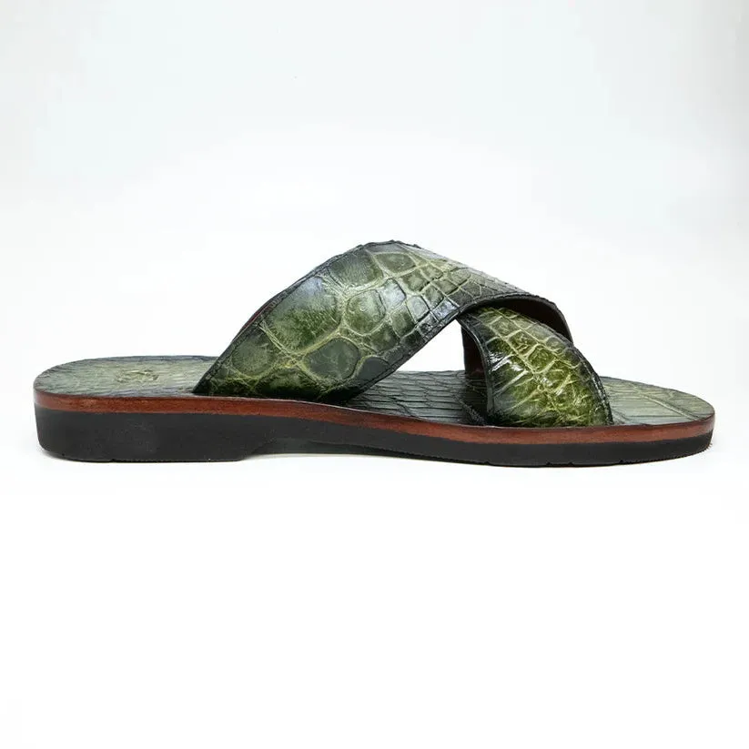 Marco Di Milano Elios in Green Alligator Sandals
