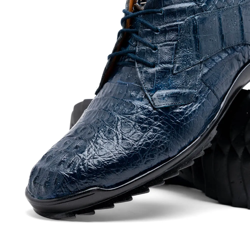 Marco Di Milano Kratos in Navy Caiman Crocodile Sneakers