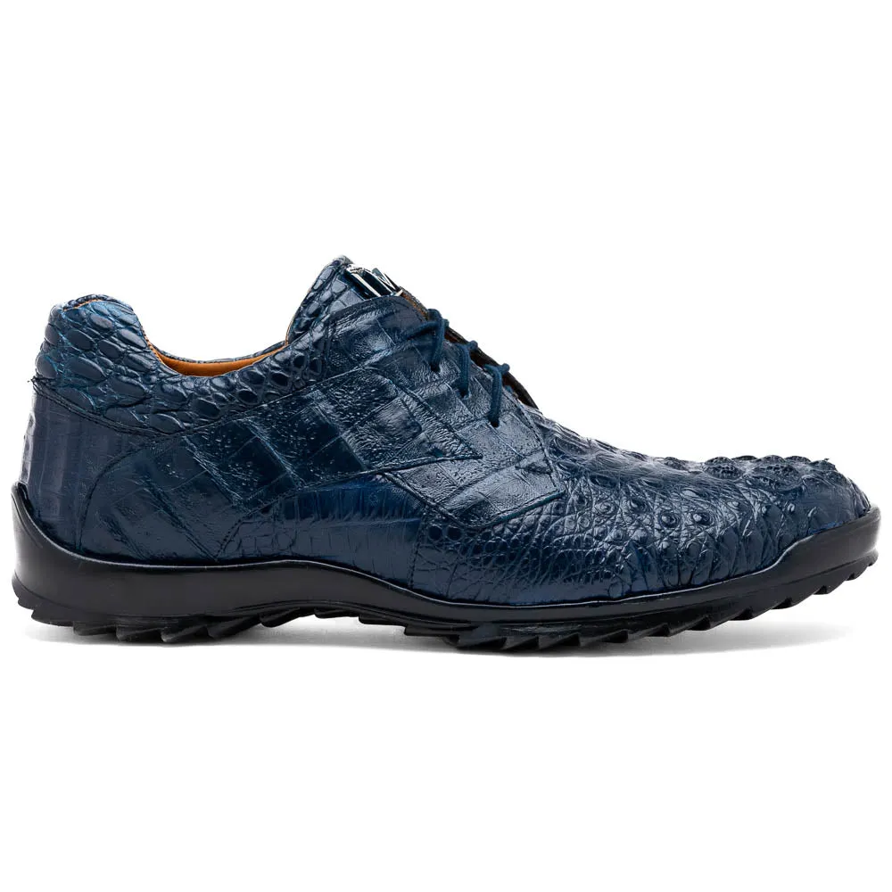 Marco Di Milano Kratos in Navy Caiman Crocodile Sneakers