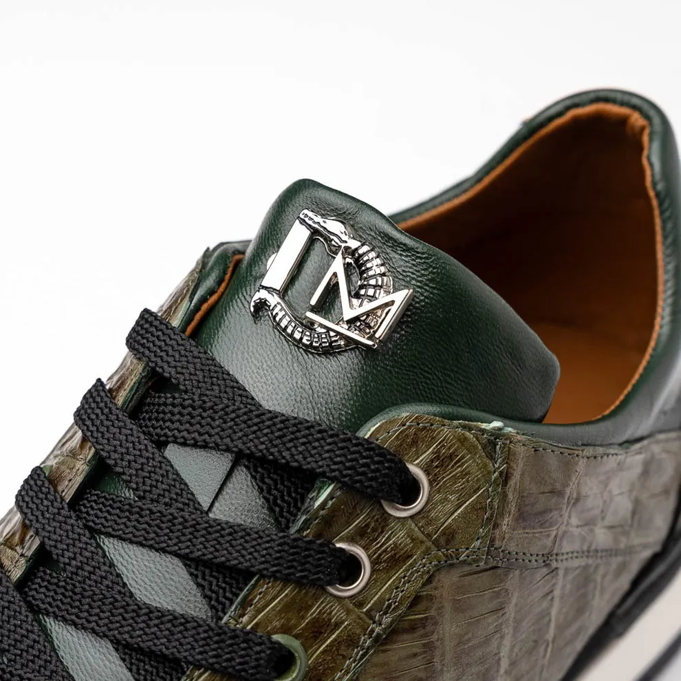 Marco Di Milano Portici Olive Green Caiman Crocodile & Lizard Sneakers