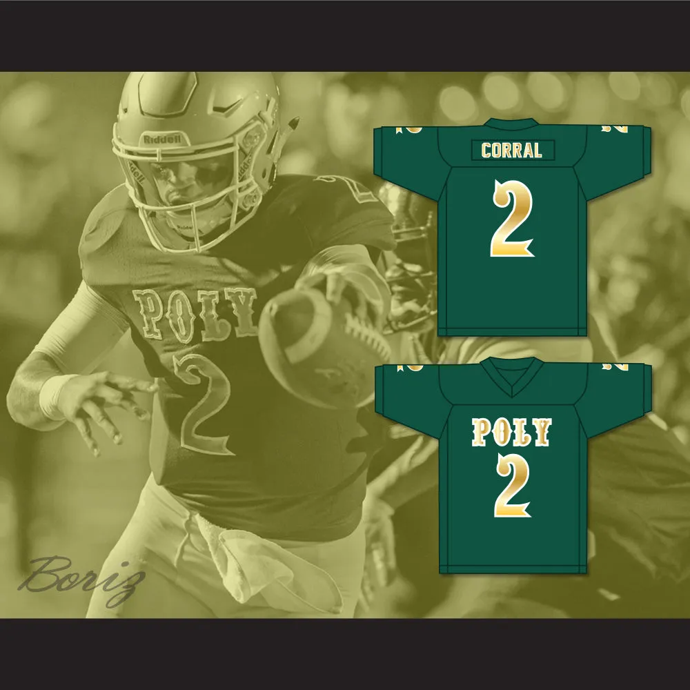 Matt Corral 2 Long Beach Polytechnic High School Jackrabbits Dark Green Football Jersey 2