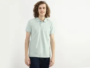 Men Textured Polo Collar T-shirt