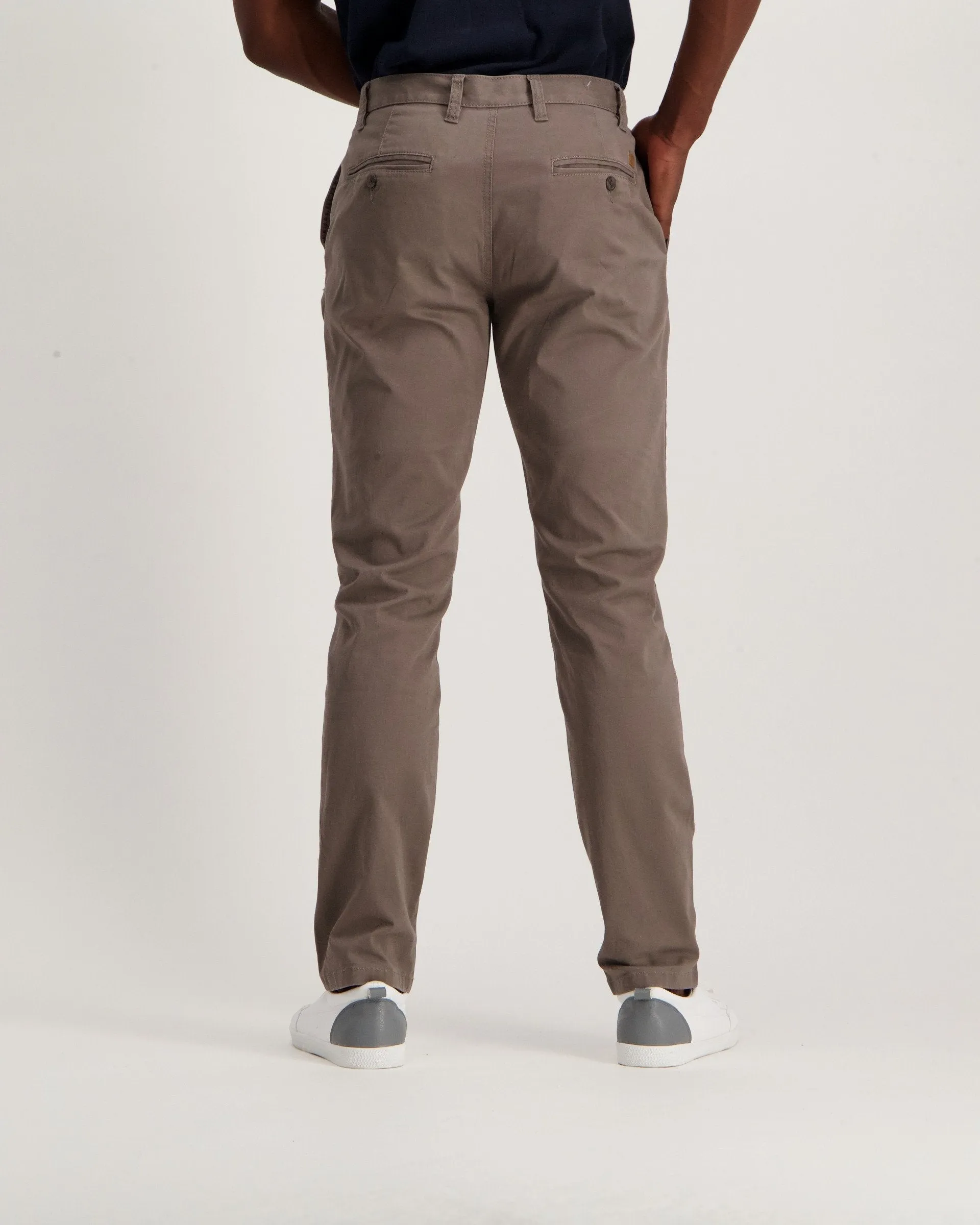 Men's Khaki Straight Stretch Chino Brown
