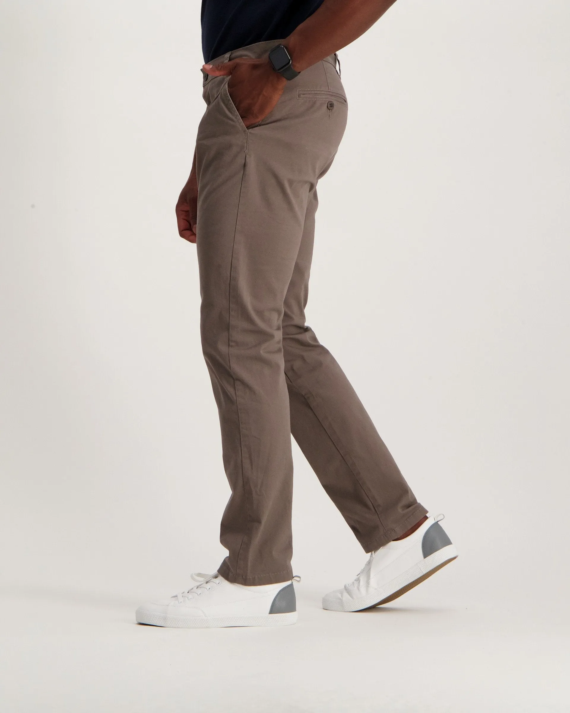 Men's Khaki Straight Stretch Chino Brown