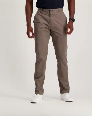 Men's Khaki Straight Stretch Chino Brown
