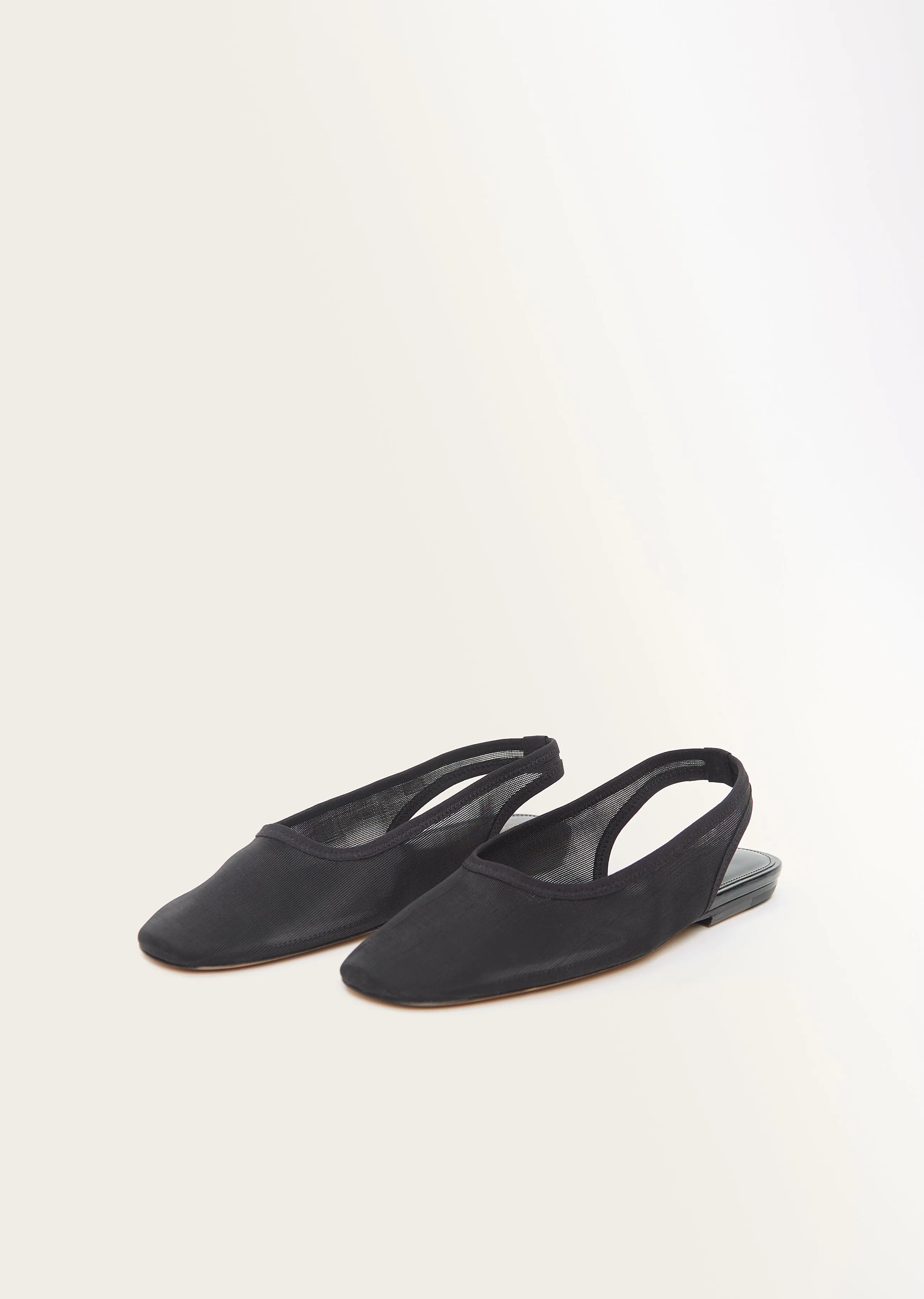 Mesh Slingback Ballet — Black