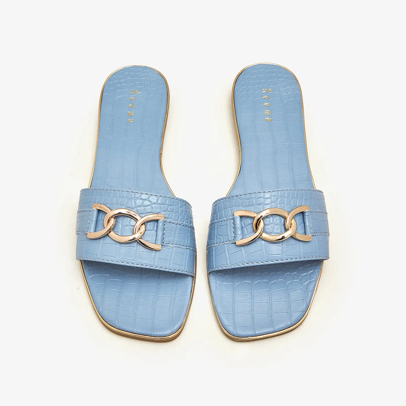 Metallic Chain Flats