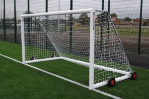 MHGOALS 12×6 Wheeled Football Goal Package: Mini Soccer Freestanding Aluminium (pair of goals)