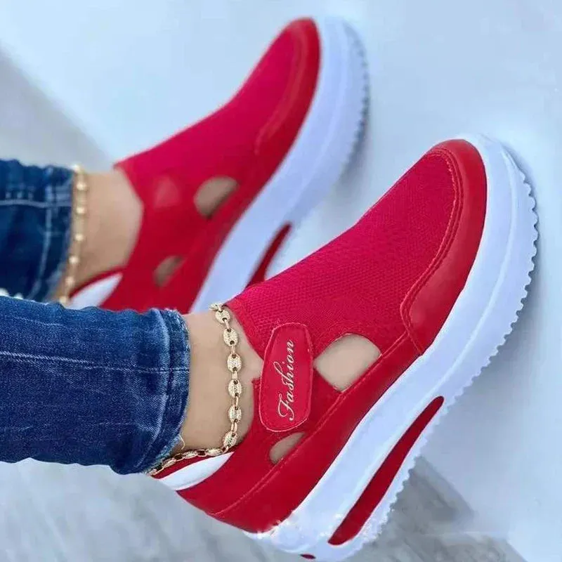 Mila - Ademende Dames Plateau Sneakers - Stijlvol en Comfortabel