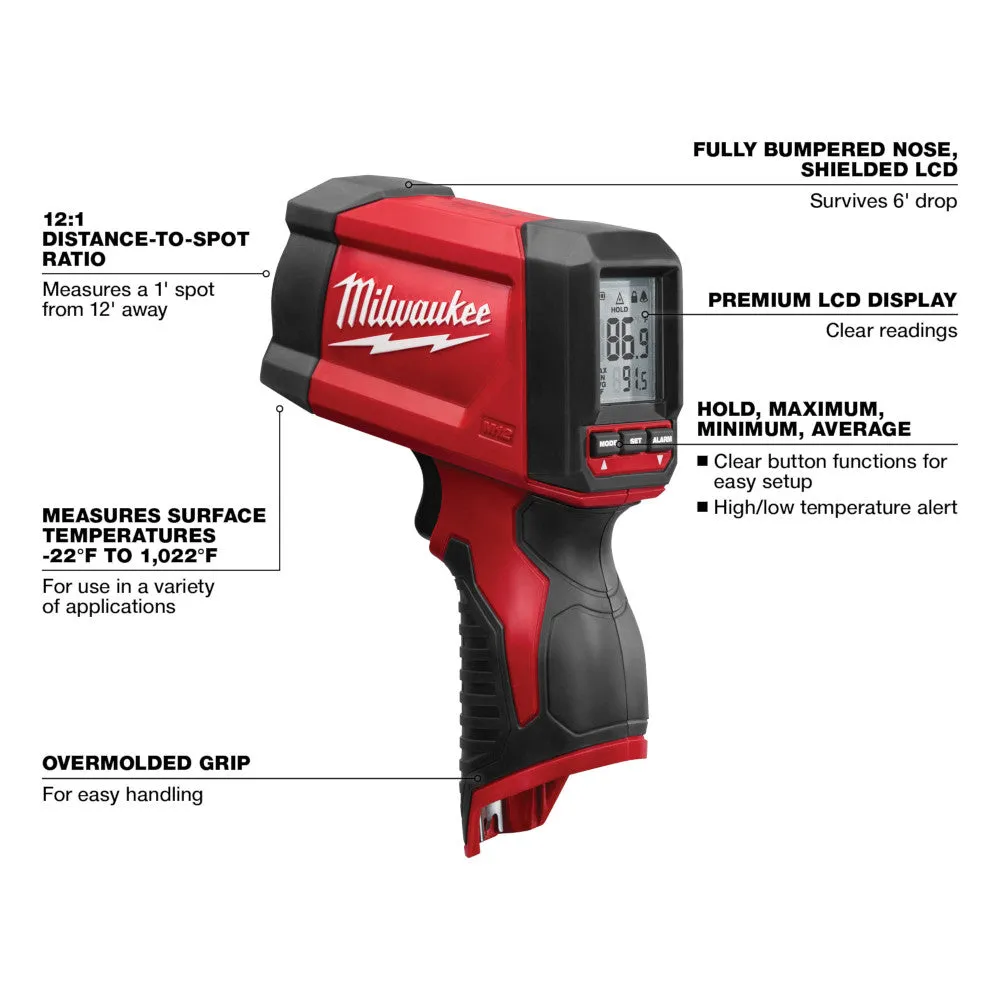 Milwaukee 2278-20 M12 12:1 Infrared Temp-Gun (tool only)