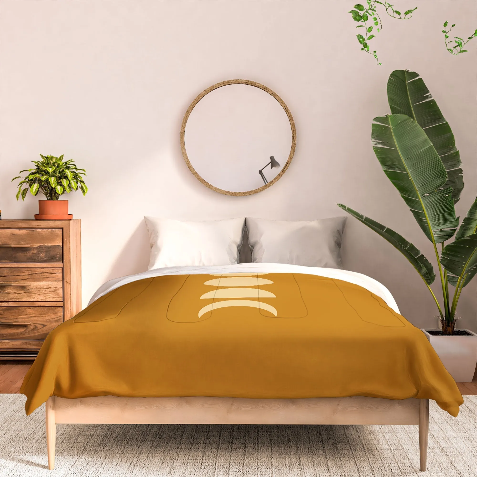 MINIMAL MOON PHASES ORANGE DUVET / COMFORTER