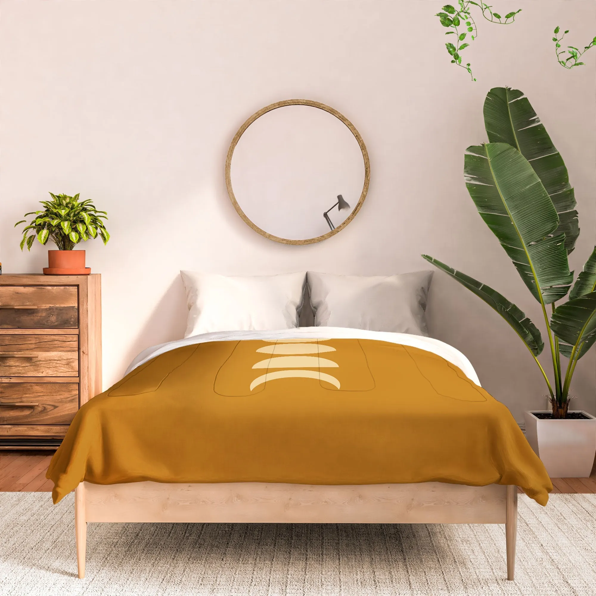 MINIMAL MOON PHASES ORANGE DUVET / COMFORTER