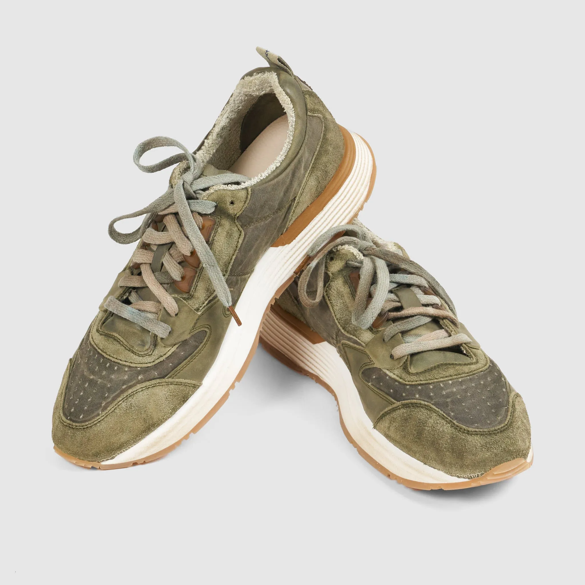 Moma Allaciata Comfort Sneaker Waxed Cotton/ Leather