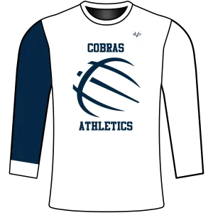 MONTCLAIR COBRAS Sublimated Long Sleeve White Compression Jersey