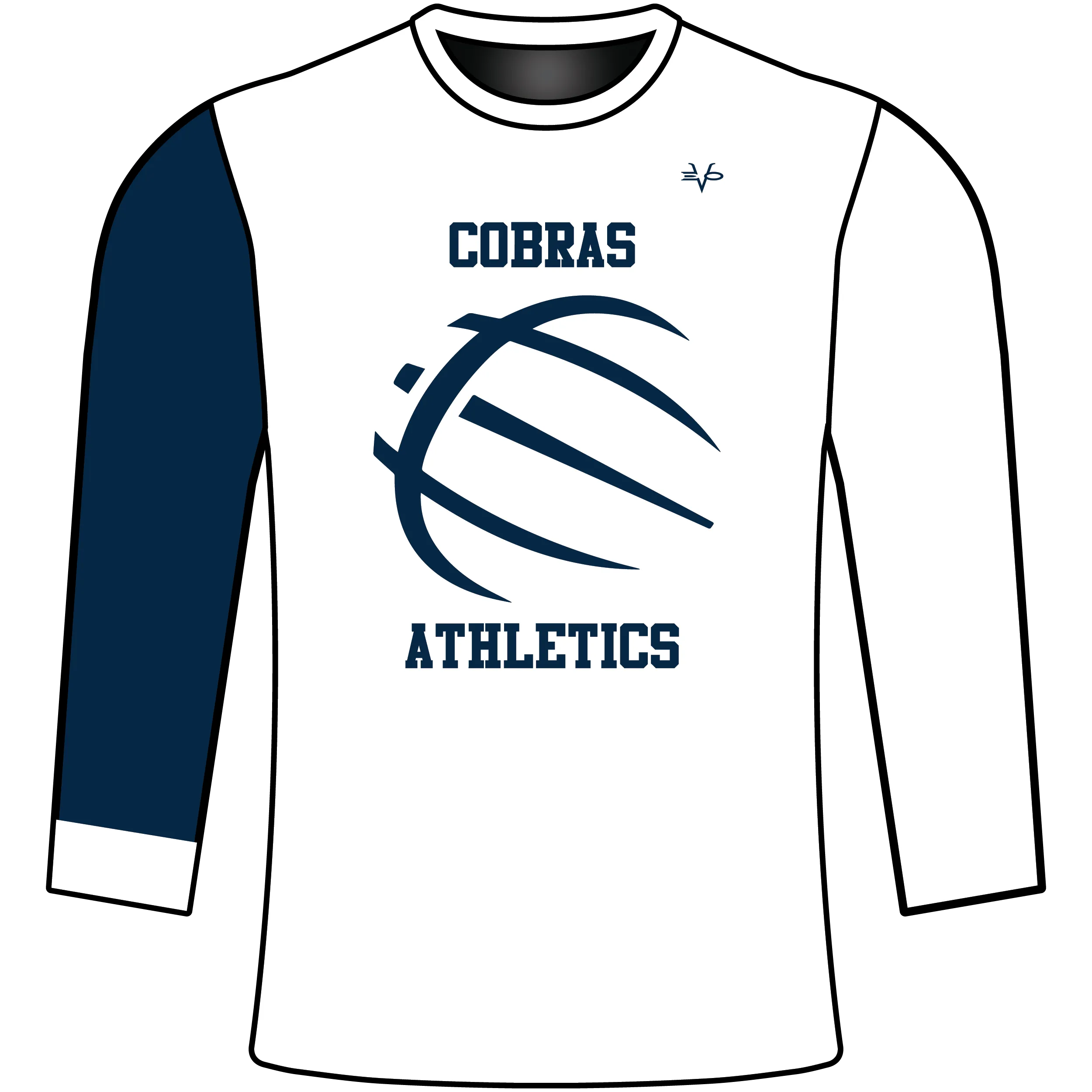 MONTCLAIR COBRAS Sublimated Long Sleeve White Compression Jersey